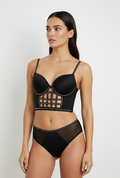 Zwarte crystal cage set op model